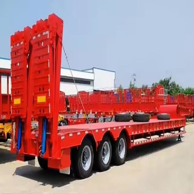 Semi-remorque à plateau de 20 à 60 pieds avec une jambe de débarquement de 28 tonnes