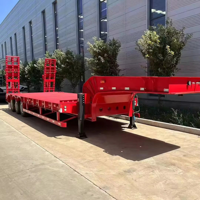 Semi-remorque à plateau de 20 à 60 pieds avec une jambe de débarquement de 28 tonnes
