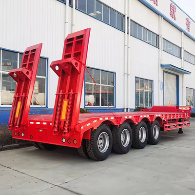 Trailers à plat extensibles de 60 tonnes avec 4 essieux et faible consommation de carburant