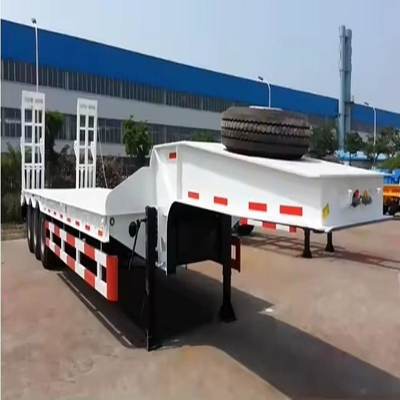 Trailers à plat extensibles de 60 tonnes avec 4 essieux et faible consommation de carburant