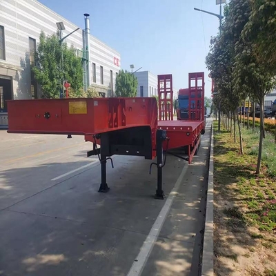 Trailers à plat extensibles de 60 tonnes avec 4 essieux et faible consommation de carburant