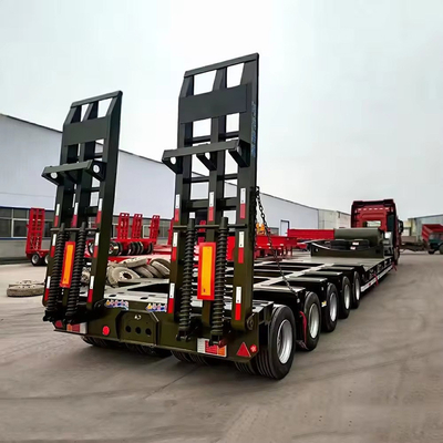 1 an de service après-vente 3 essieux 50t Lowbed Lowboy Low Flatbed Charger Drop Deck Trailer