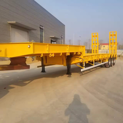 1 an de service après-vente 3 essieux 50t Lowbed Lowboy Low Flatbed Charger Drop Deck Trailer