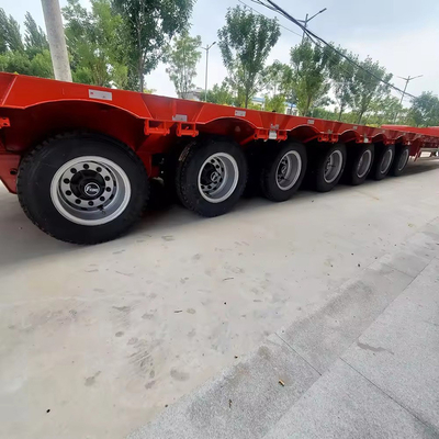 Trois lignes six axes 40 60 tonnes Longue remorque à chevet bas avec 1820 mm de rail de roulement
