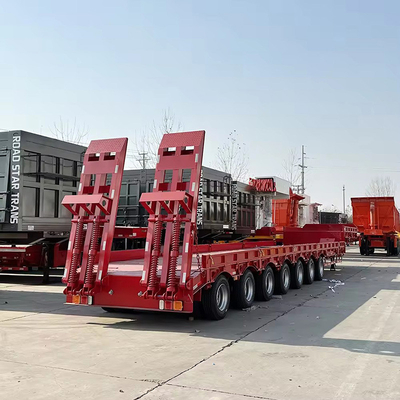Trois lignes six axes 40 60 tonnes Longue remorque à chevet bas avec 1820 mm de rail de roulement