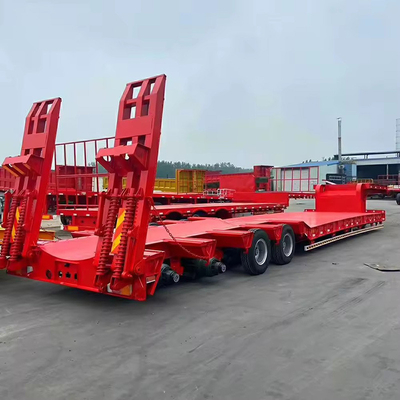 Chargeur de pellets de 60 tonnes détachable à col d'oie Lowboy Truck Trailer à lit bas Semi-trailer