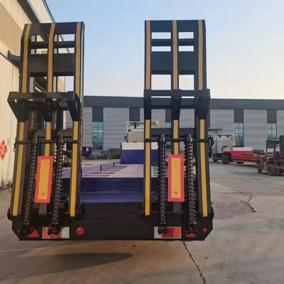 10 Nombre de pneus Lourd 3 essieux Lowboy 60 80 100 tonnes Semi-remorque à lit bas