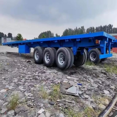 13500X3000X1550 mm Semi-remorque en fer à chevet bas pour le transport de machines 13m remorque à chevet plat