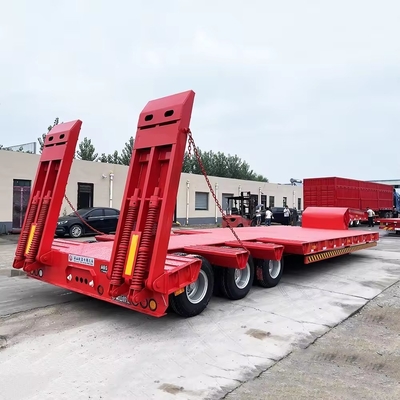 13500X3000X1550 mm Semi-remorque en fer à chevet bas pour le transport de machines 13m remorque à chevet plat