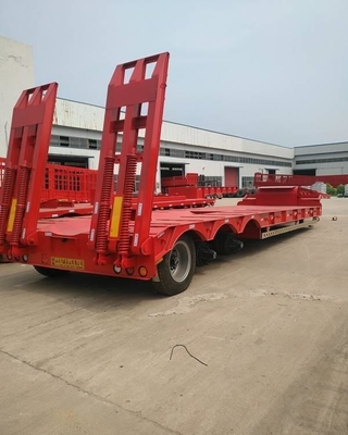 Camion bas de 20 pieds lit plat 40 pieds 40 pieds conteneur 40 pieds remorque plat 28t jambe d'atterrissage