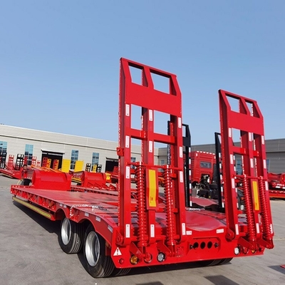 Trailers à plat en acier 20 pieds 40 pieds 3/4/5 essieux semi-remorques à lit bas pour le transport de conteneurs