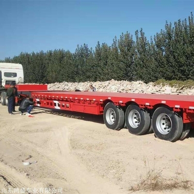 Trailers à plat en acier 20 pieds 40 pieds 3/4/5 essieux semi-remorques à lit bas pour le transport de conteneurs