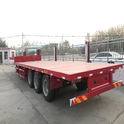 Lourd 3 essieux bas lit bas garçon semi-remorque à plat avec ascenseur hydraulique et cou de poule