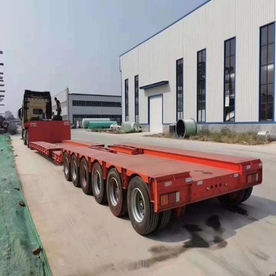 Lourd 3 essieux bas lit bas garçon semi-remorque à plat avec ascenseur hydraulique et cou de poule