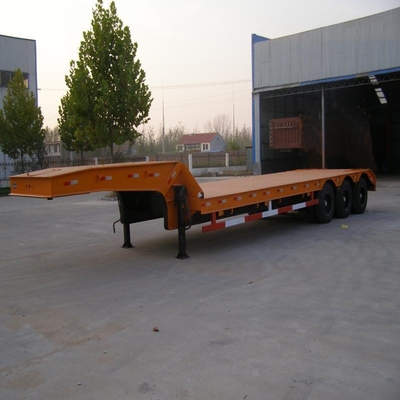 Type MacPherson Suspension 40 à 80 tonnes 4 essieux Téléscopique Semi-remorque à lit bas étendu