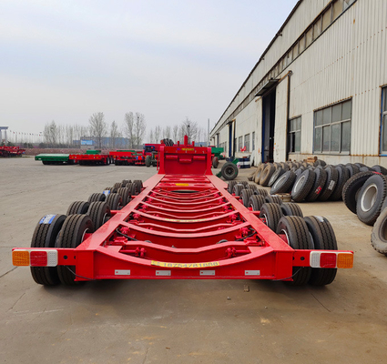 Type MacPherson Suspension 40 à 80 tonnes 4 essieux Téléscopique Semi-remorque à lit bas étendu
