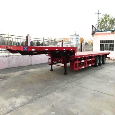 Type MacPherson Suspension 40 à 80 tonnes 4 essieux Téléscopique Semi-remorque à lit bas étendu