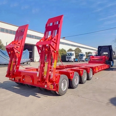 Semi-remorque à lit plat bas à 3 axes pour conteneurs de fret Semi-remorque pour conteneurs