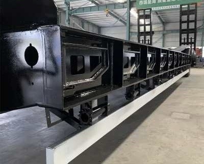 Semi-remorque à 3 essieux de 60 tonnes à pont inférieur à pont plat à lit bas pour le transport lourd