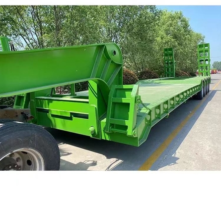 50 tonnes Green Loader Truck Trailer 3 4 axes personnalisation 1 an service après-vente