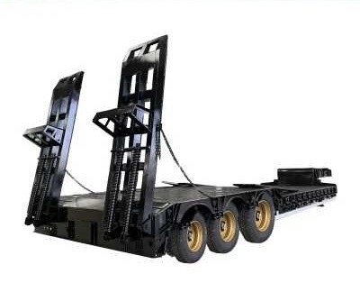 Trailers bas plat non auto-dumping pour le transport de marchandises lourdes
