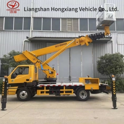 Véhicule de travail aérien à rampe télescopique à rangée unique de 32 m avec moteur Weichai à petit bras volant