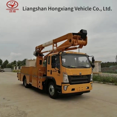 Véhicule de travail aérien à rampe télescopique à rangée unique de 32 m avec moteur Weichai à petit bras volant