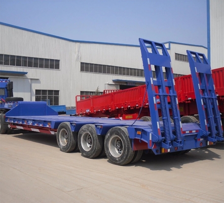 Shandong Low Flat Trailer pour les machines lourdes en couleur personnalisée