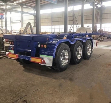 Container à quai de 20 et 40 pieds à 3 essieux à plateau, remorque de camion à squelette à longue durée de vie