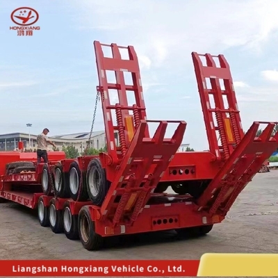Q345b / T700 Trailers à roulement bas à faisceau 3/4 d'axe en acier pour machines lourdes
