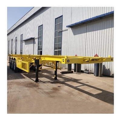 Container de transport à trois essieux en acier à lit plat Chassis semi-remorque pour votre logistique