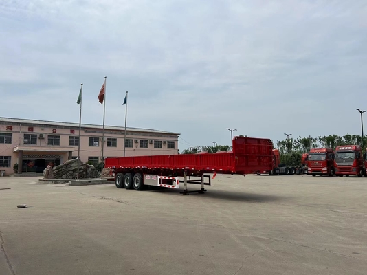 Container plat à 3 axes et semi-remorque à grande capacité pour camions polyvalents avec 1