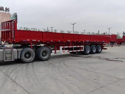 Container plat à 3 axes et semi-remorque à grande capacité pour camions polyvalents avec 1