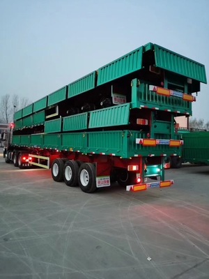Container plat à 3 axes et semi-remorque à grande capacité pour camions polyvalents avec 1