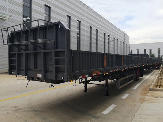 5.5 tonnes 3 essieux 40 pieds paroi latérale multi-usage semi-remorque type clôture de fret en vrac remorque