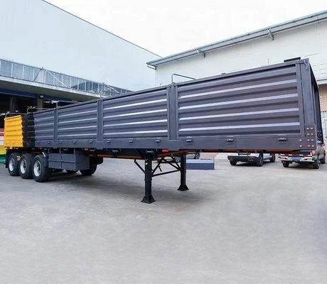 Semi-remorque à paroi latérale à trois axes, remorque à chargement en vrac de type clôture, de capacité de 5,5 tonnes