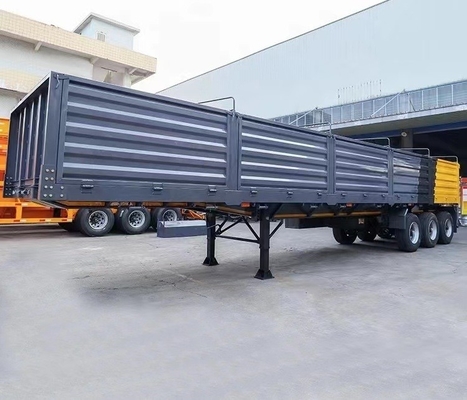 Semi-remorque à paroi latérale à trois axes, remorque à chargement en vrac de type clôture, de capacité de 5,5 tonnes