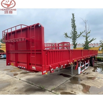 2 essieux 50t 60t 80t Semi-remorque à clôture de chargement en vrac pour le transport d'animaux et de plantes