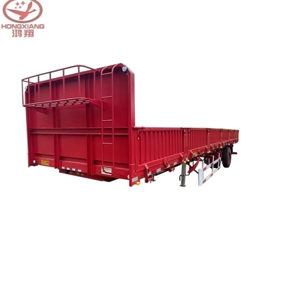 2 essieux 50t 60t 80t Semi-remorque à clôture de chargement en vrac pour le transport d'animaux et de plantes