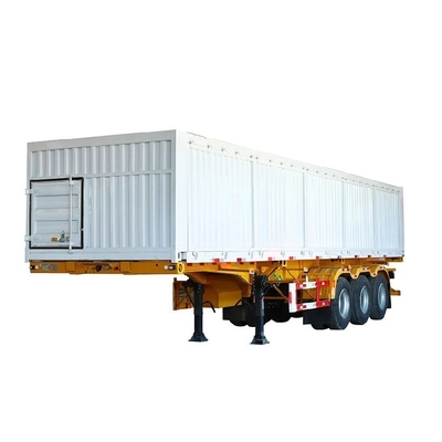 Semi-remorque de transport de conteneurs de type boîte en acier de 12 mètres avec aile de filateur