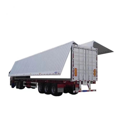 Semi-remorque de transport de conteneurs de type boîte en acier de 12 mètres avec aile de filateur