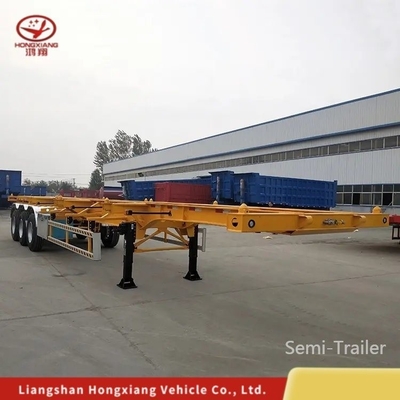 Container 40 ft à lit plat à lit bas cadre squelette semi-remorque clôture extensible en vrac
