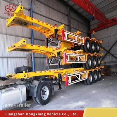 Semi-remorque à squelette plat de 40 pieds pour le transport de conteneurs