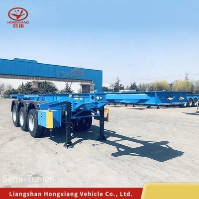 20FT/30FT/40FT/45FT 3 essieux Chassis squelettique/squelettique Contenant Semi-remorque avec 1