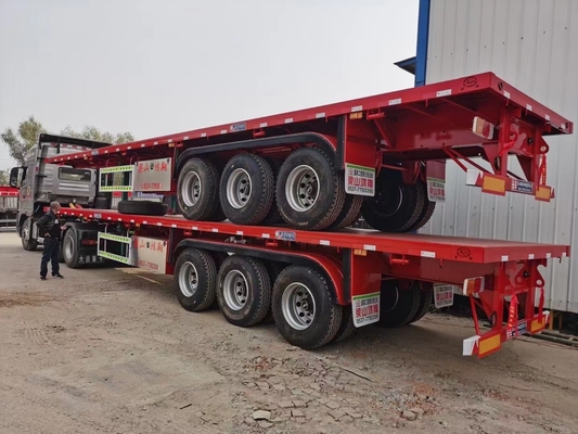 Trailers à roues plates à trois essieux 40t60t adaptés aux exigences du client