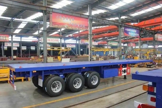 8.12.16 Pneus 3/4 essieu 60 tonnes conteneur de transport camions à plat semi-remorque