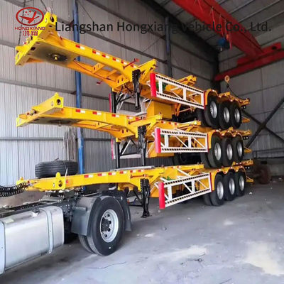 40FT Container à trois essieux, squelette de semi-remorque personnalisée pour le transport de conteneurs