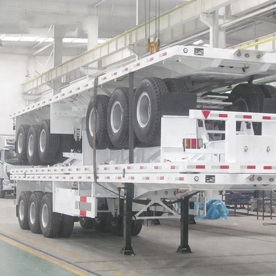 Semi-remorque plate à trois essieux de 3,5 tonnes pour conteneurs de transport lourds