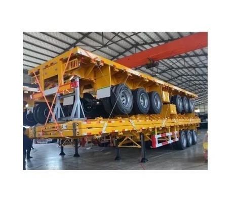 Type de bras croisé 3 axes boîte de fret plate transport semi-remorque remorque avec 8.12.16 Pneus