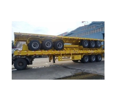 Type de bras croisé 3 axes boîte de fret plate transport semi-remorque remorque avec 8.12.16 Pneus